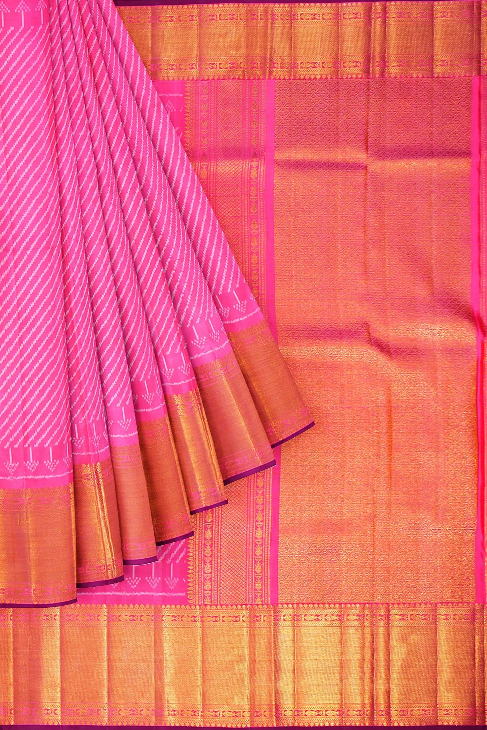 Kanchipuram Silk Ikat Pink Saree