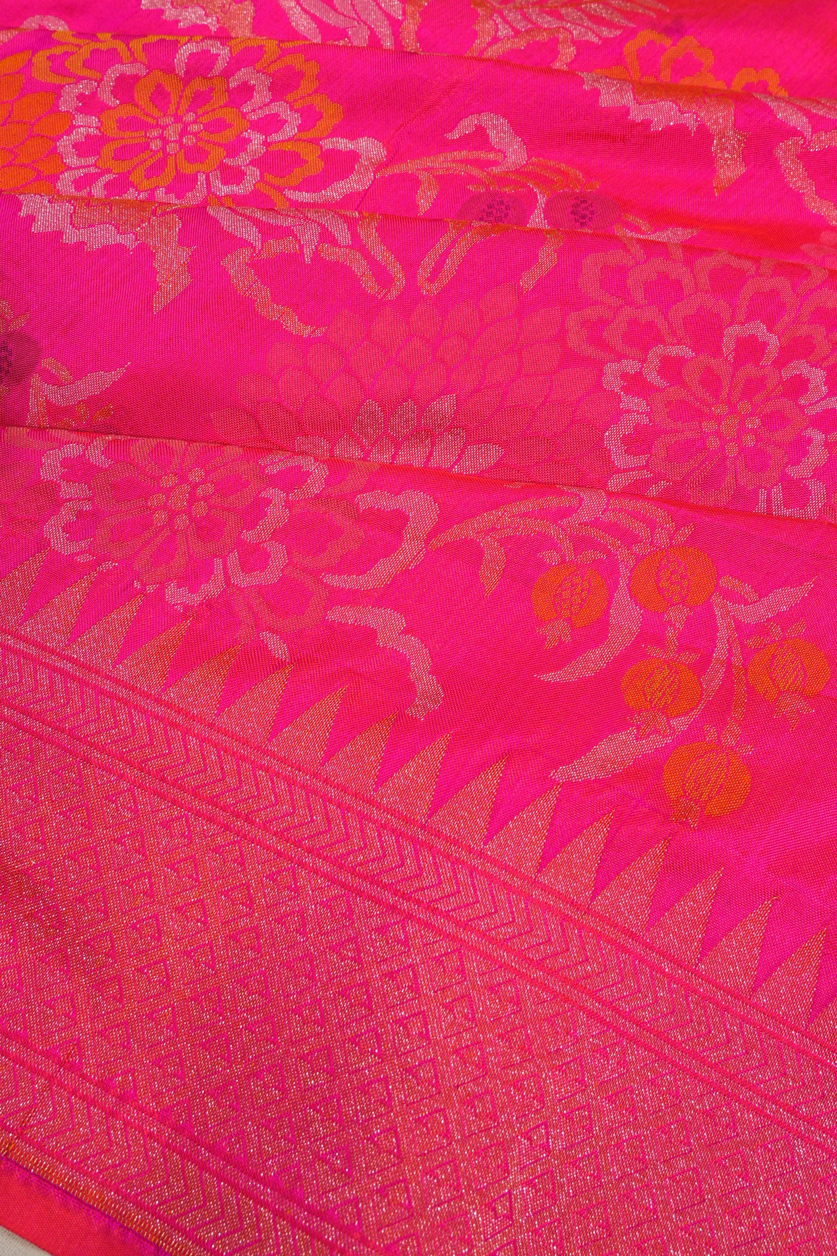 Banarasi Silk Brocade Pink Saree