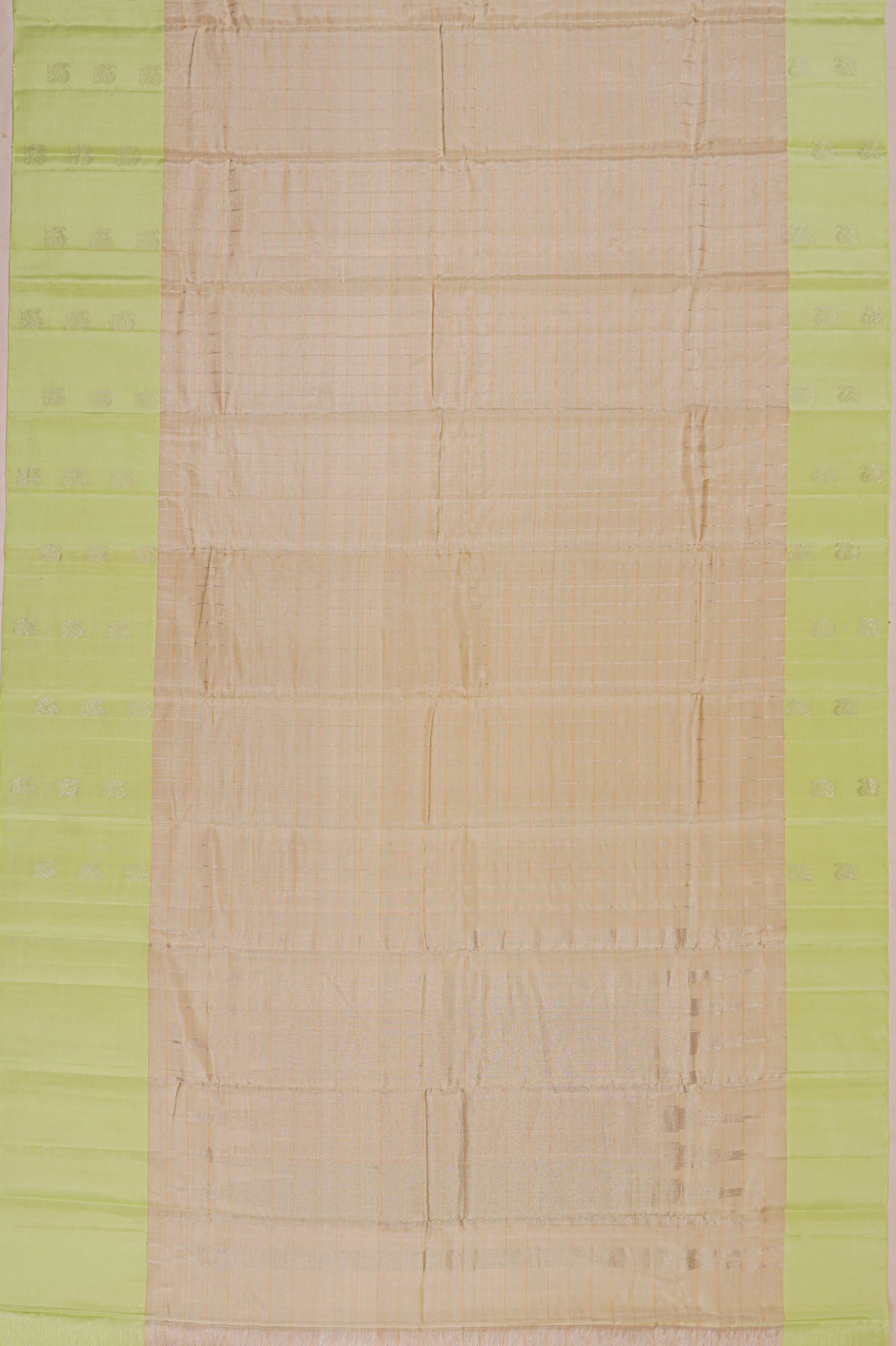 Tussar Checks Beige Saree