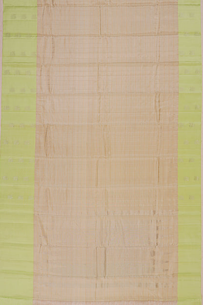 Tussar Checks Beige Saree