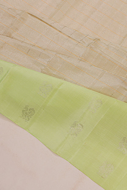 Tussar Checks Beige Saree