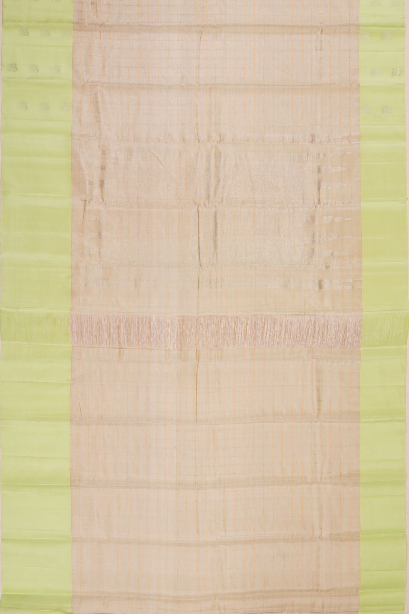 Tussar Checks Beige Saree