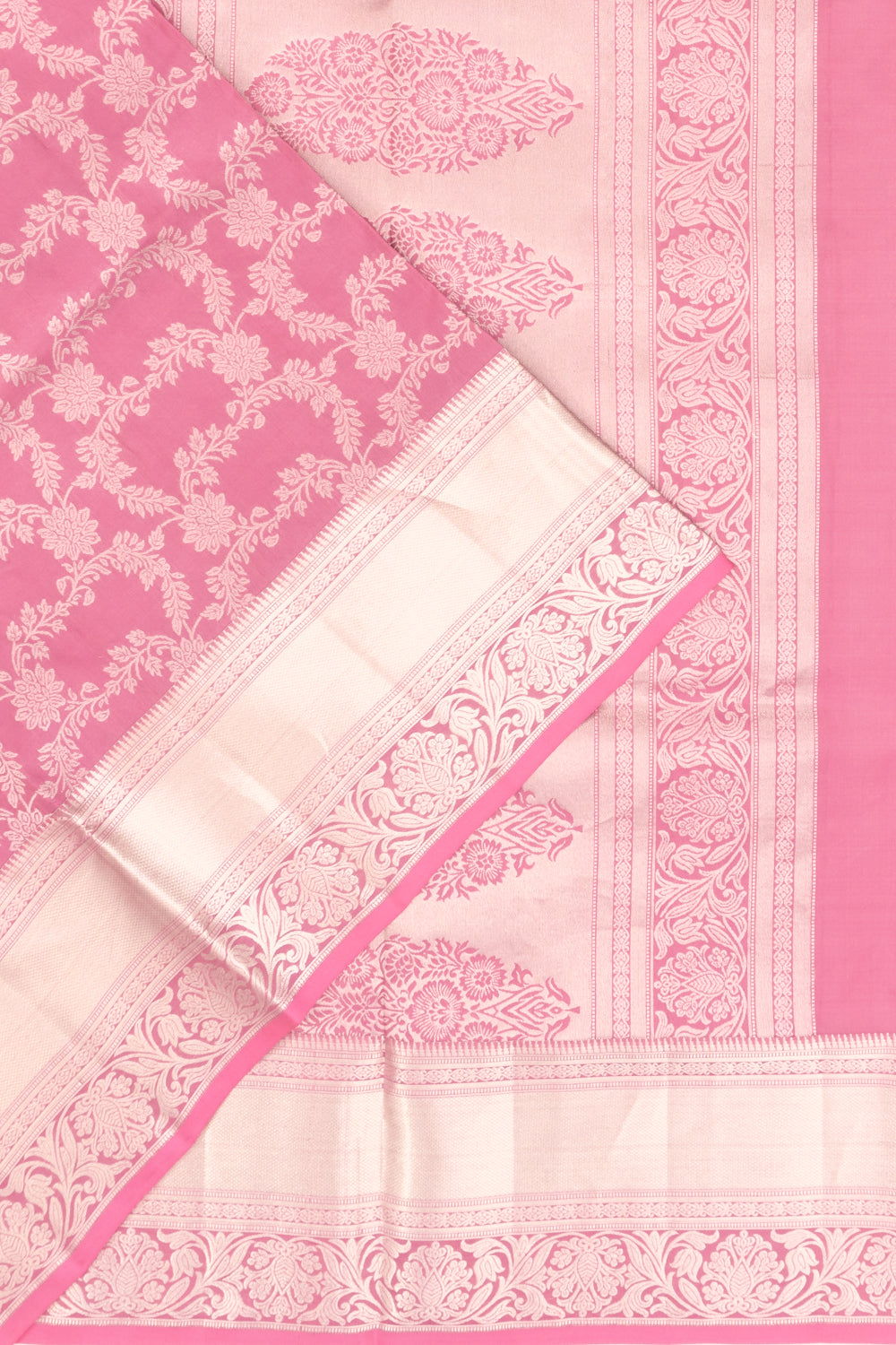 Coimbatore Soft Silk Jaal Pink Saree