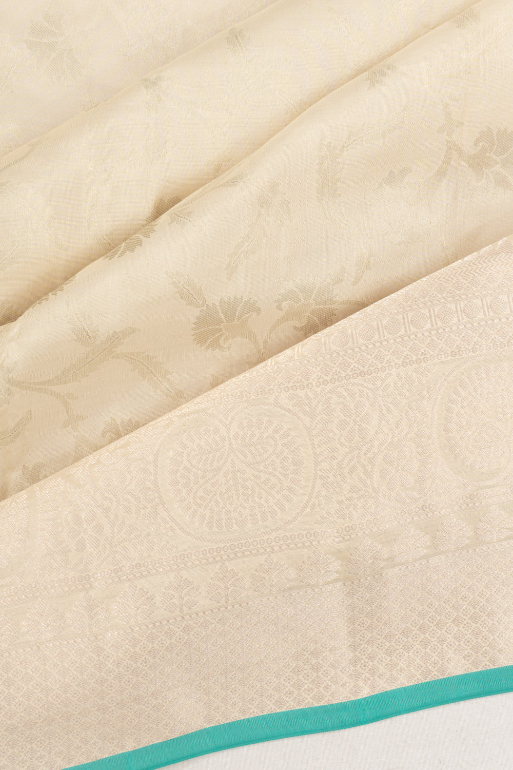 Coimbatore Soft Silk Jaal Cream Saree