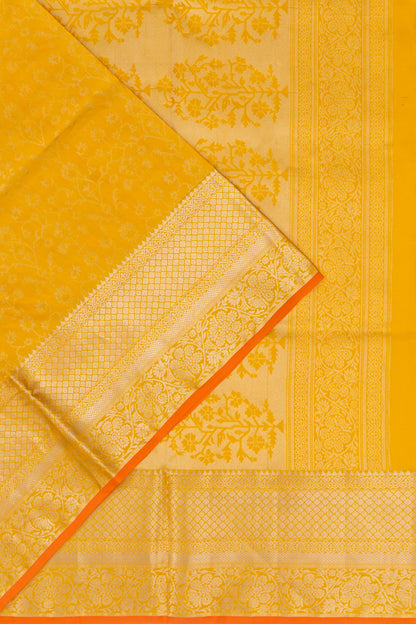 Coimbatore Soft Silk Jaal Mustard Yellow Saree