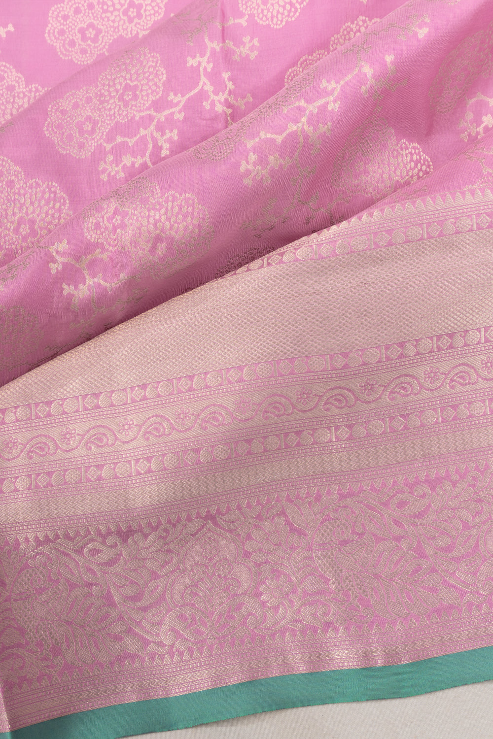 Coimbatore Soft Silk Jaal Baby Pink Saree