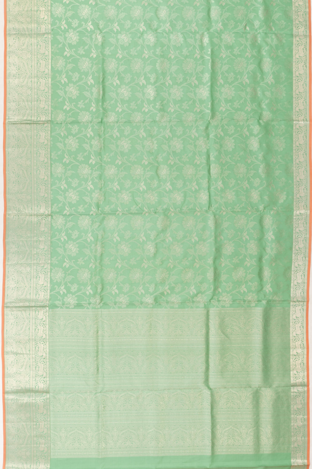 Coimbatore Soft Silk Jaal Mint Green Saree