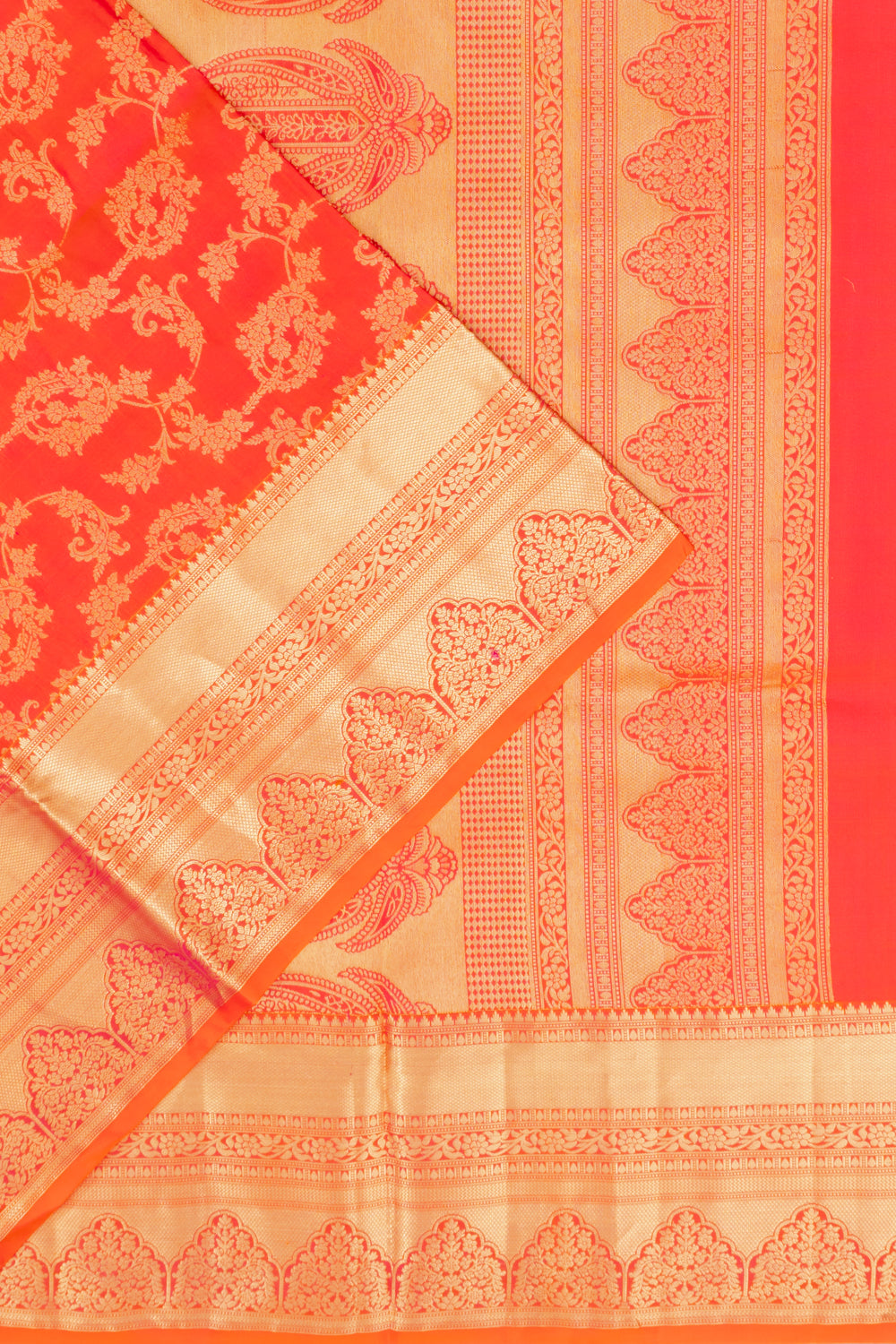 Coimbatore Soft Silk Jaal Brick Red Saree