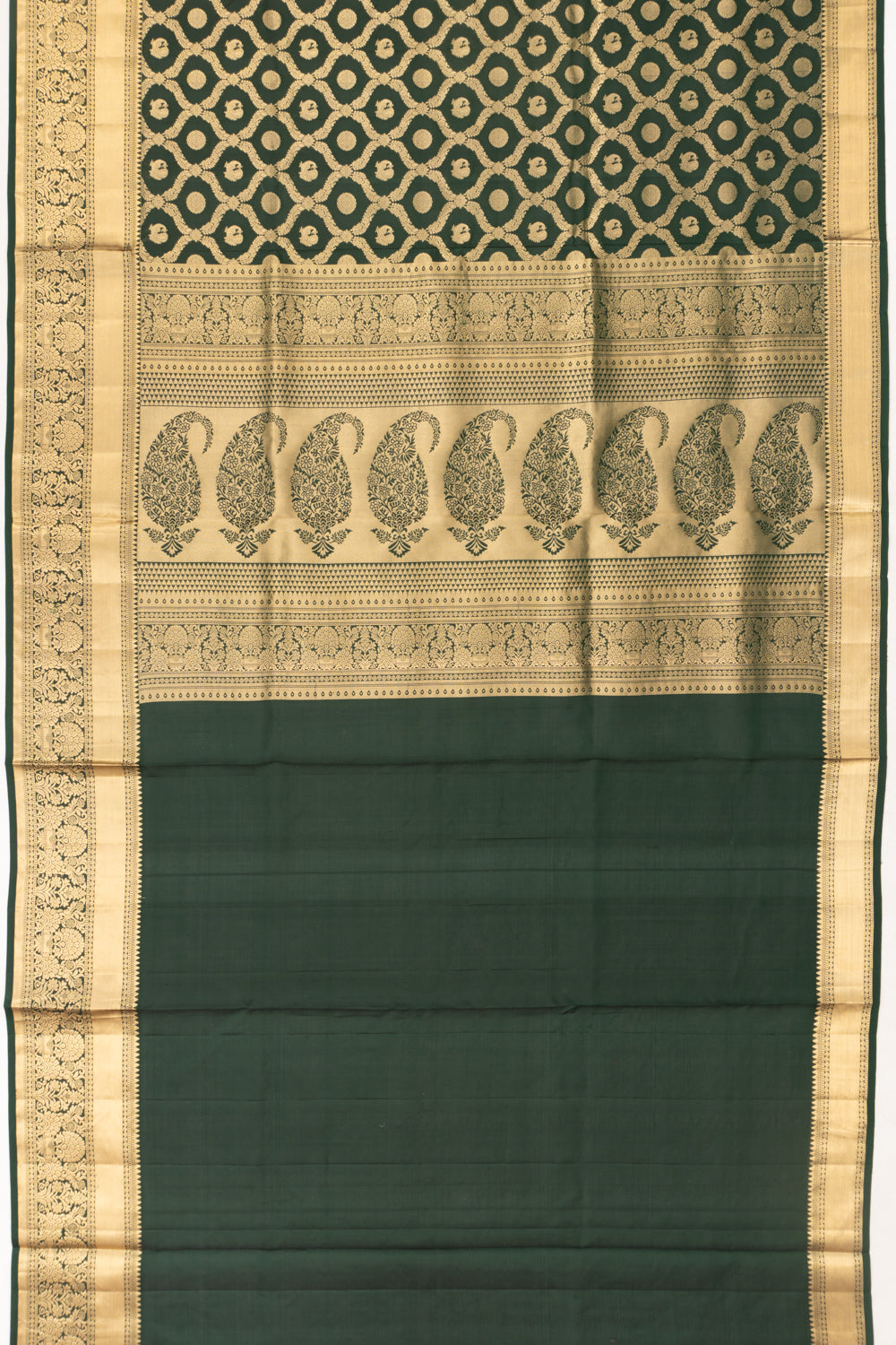 Coimbatore Soft Silk Jaal Bottle Green Saree