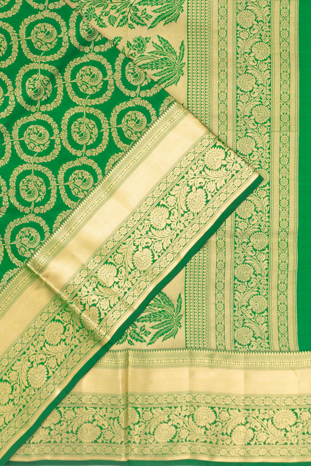 Coimbatore Soft Silk Jaal Green Saree