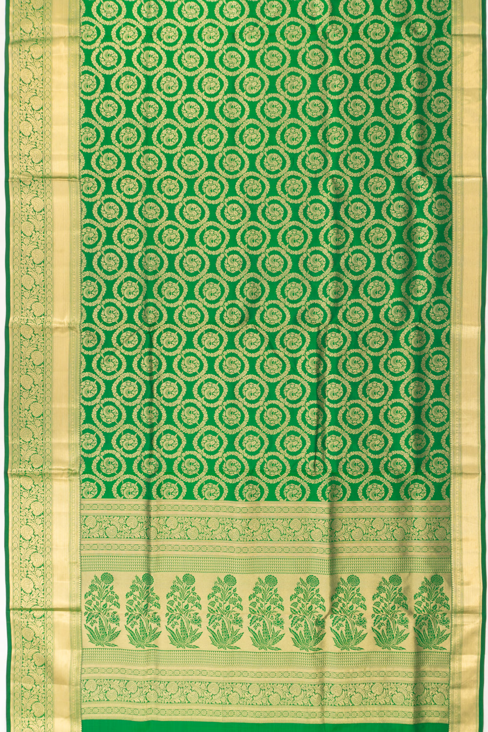 Coimbatore Soft Silk Jaal Green Saree