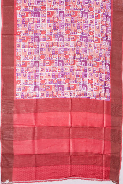 Kankatala Tussar Geometrical Brocade Printed White Saree g2