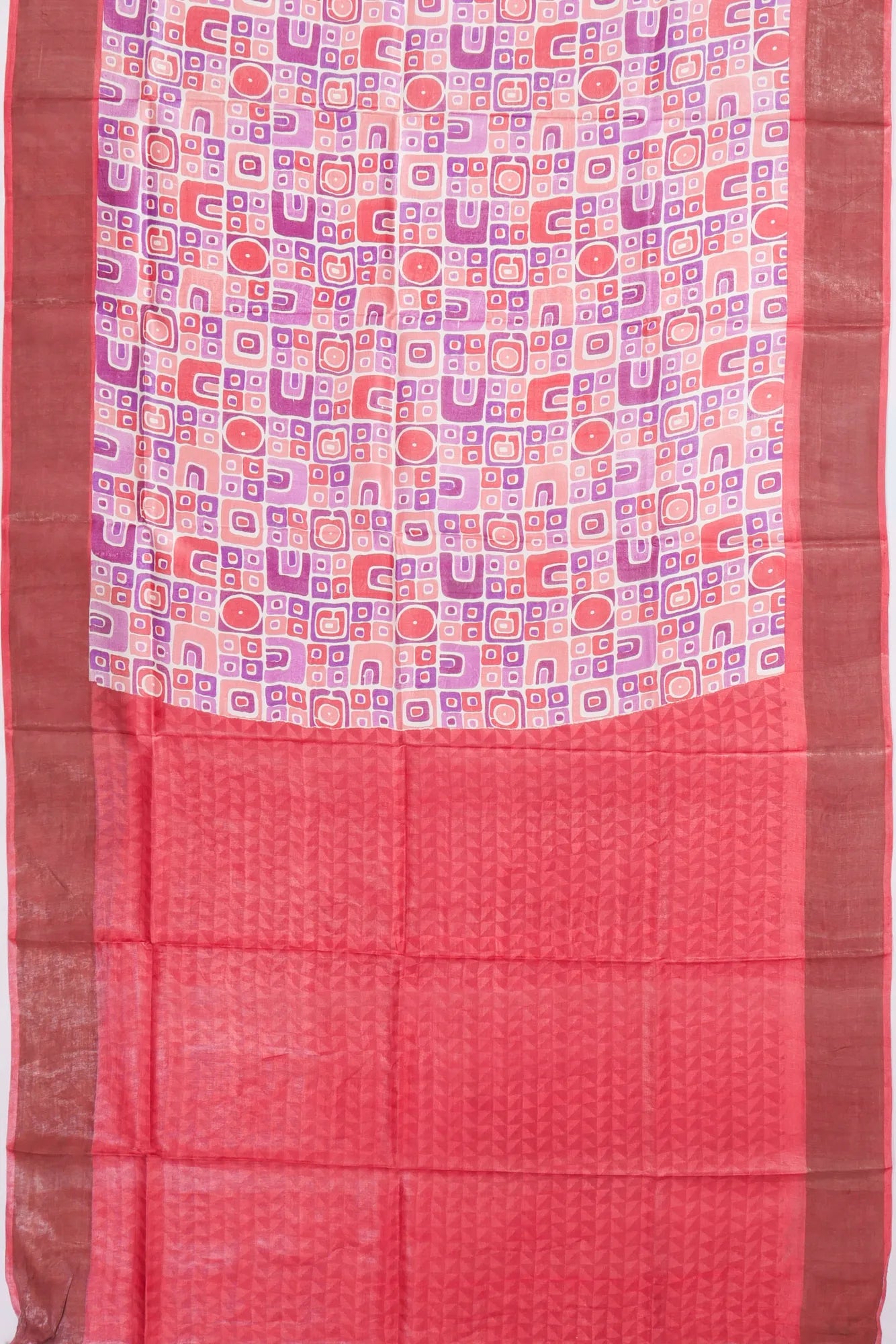 Kankatala Tussar Geometrical Brocade Printed White Saree g2