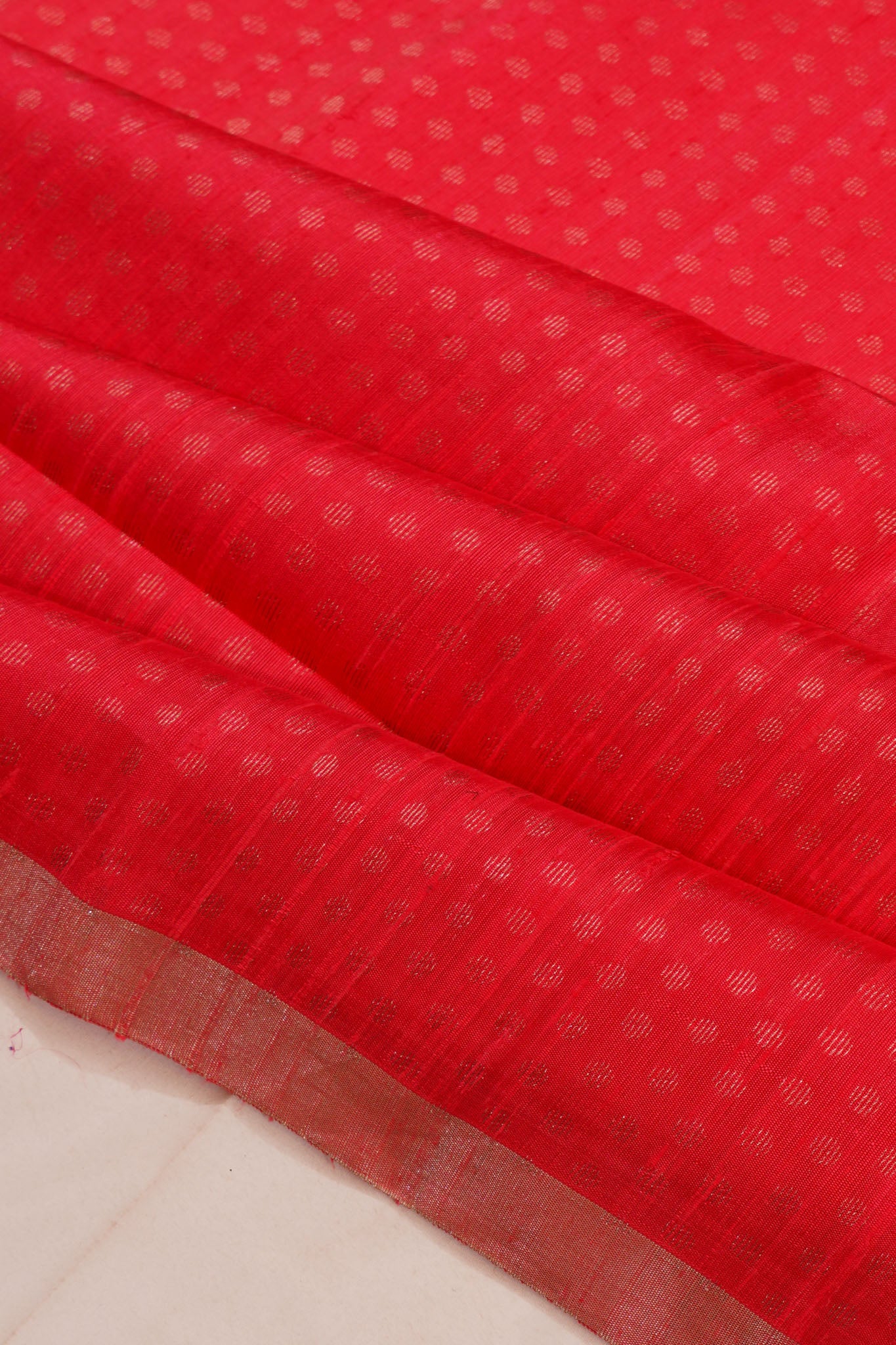Tussar Brocade Red Saree