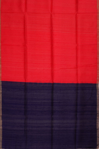 Tussar Brocade Red Saree