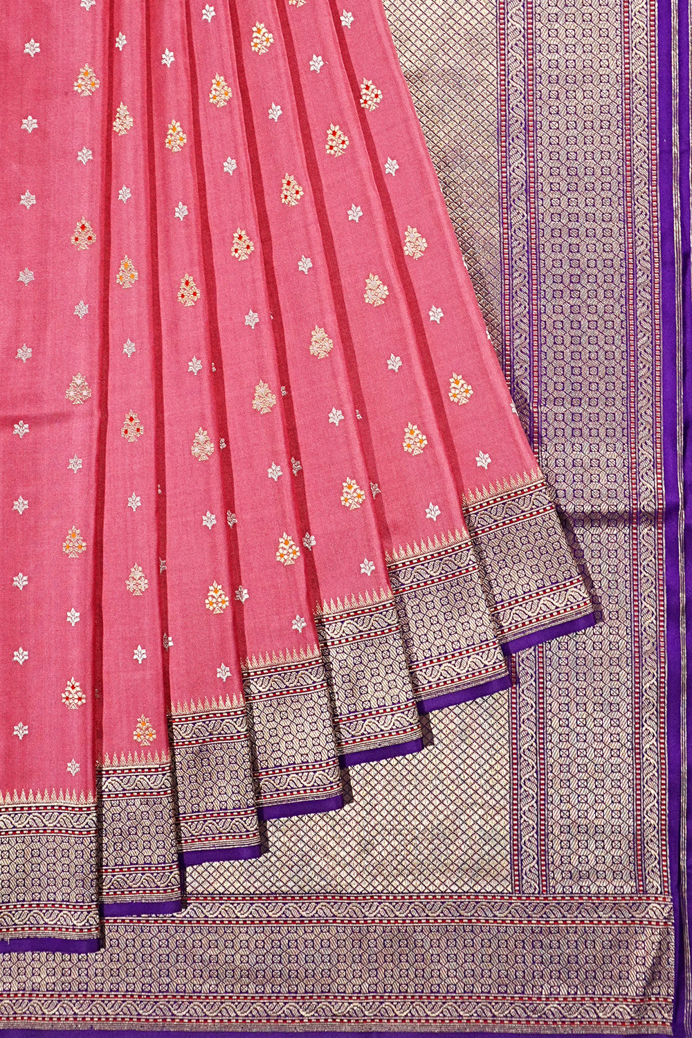 Banarasi Silk Kadwa Butta Baby Pink Saree
