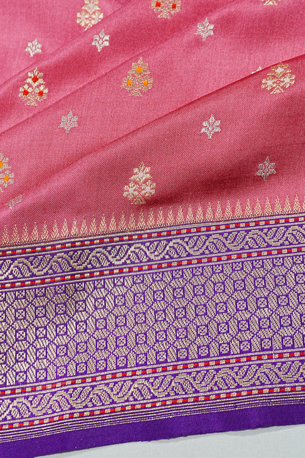 Banarasi Silk Kadwa Butta Baby Pink Saree