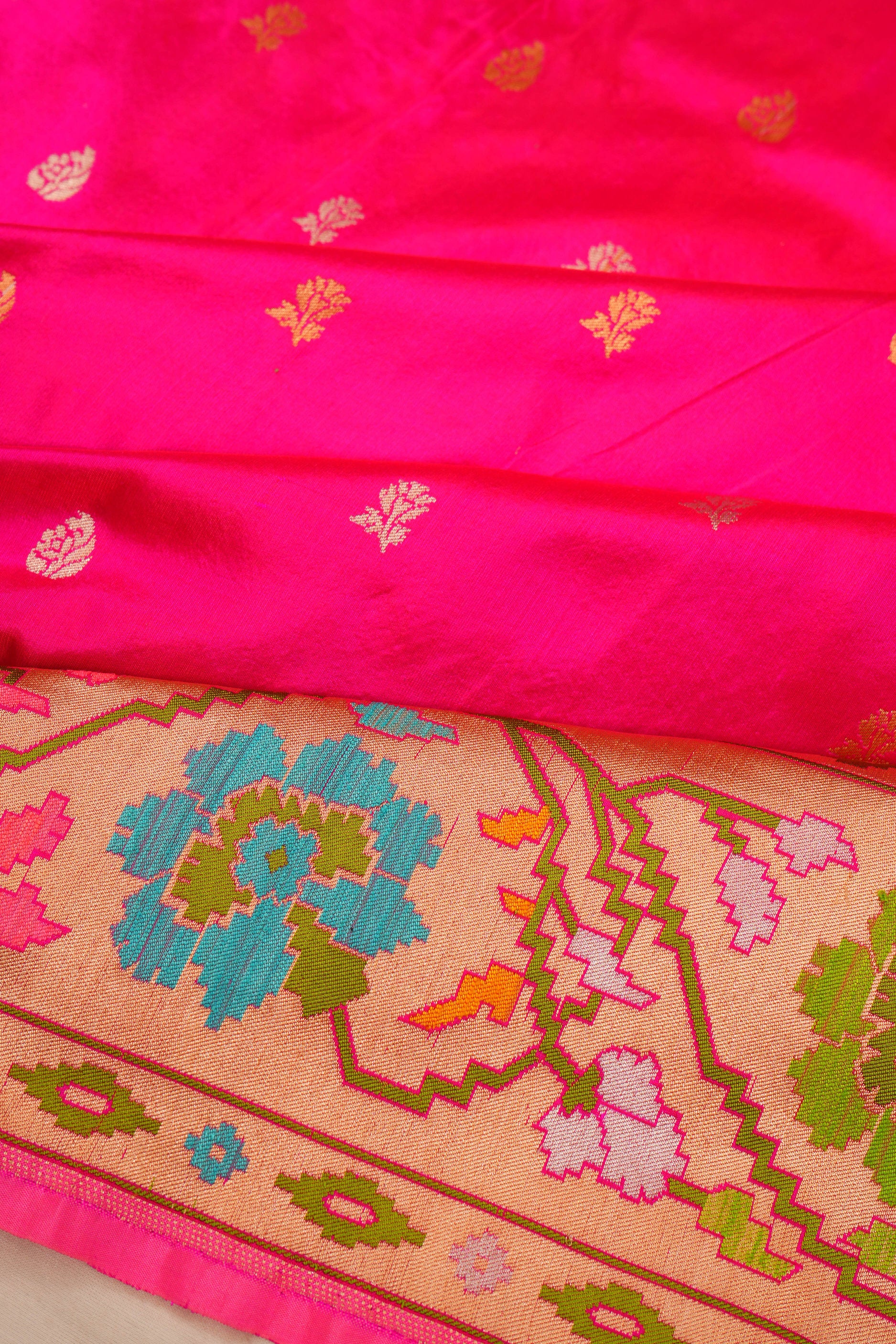 Banarasi Silk Butta Rani Pink Saree