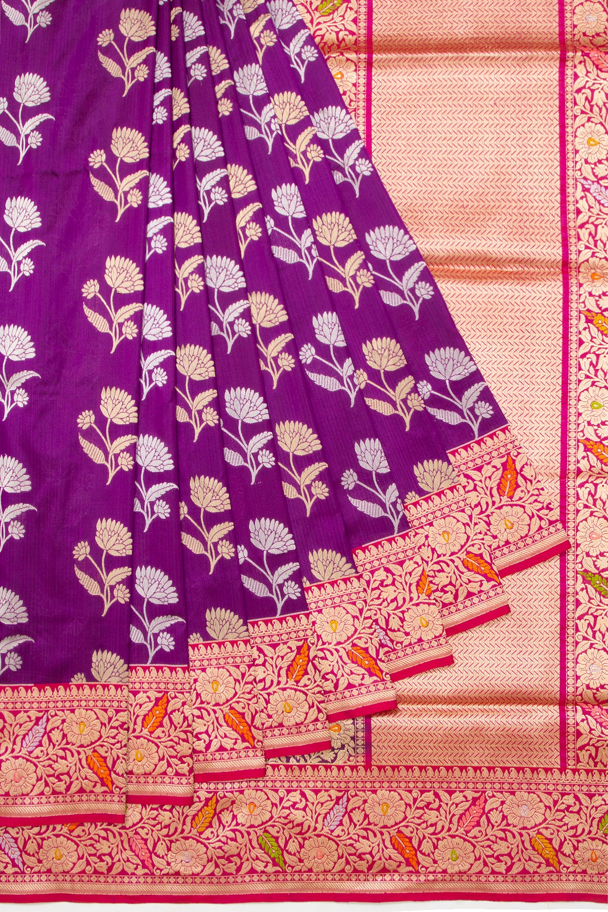 Banarasi Silk Butta Violet Saree