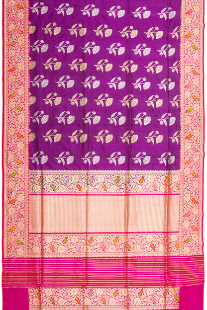 Banarasi Silk Butta Violet Saree