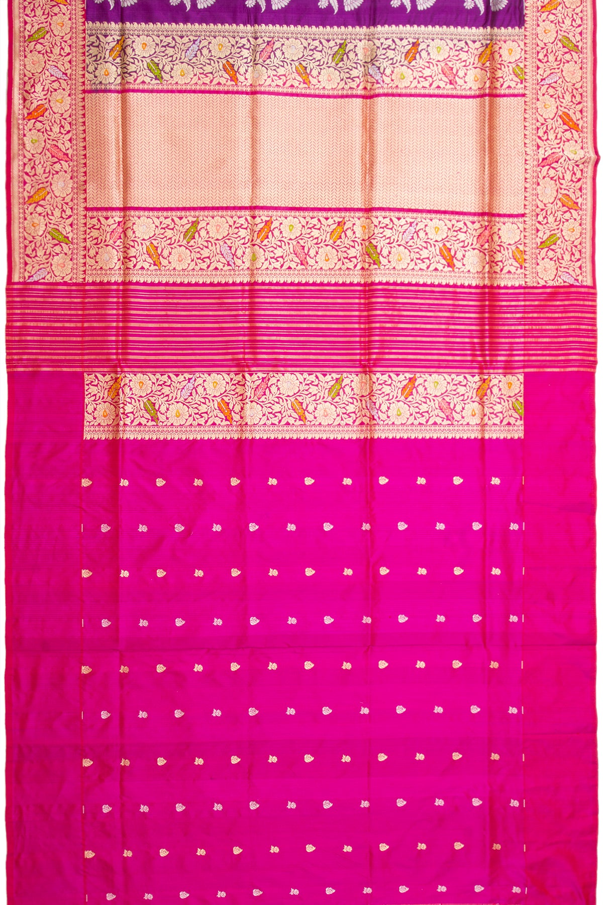 Banarasi Silk Butta Violet Saree