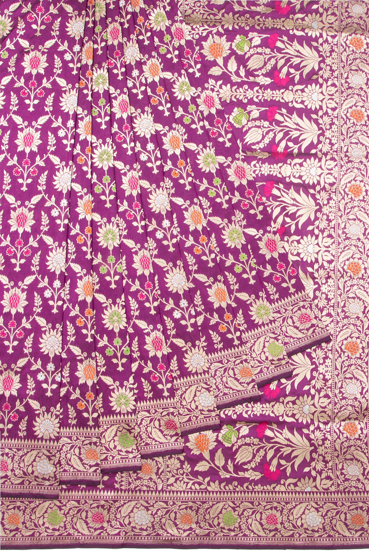 Banarasi Silk Jaal Purple Saree