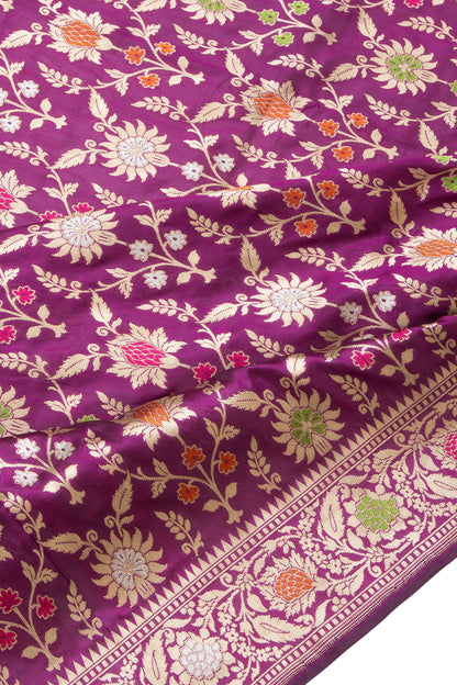 Banarasi Silk Jaal Purple Saree