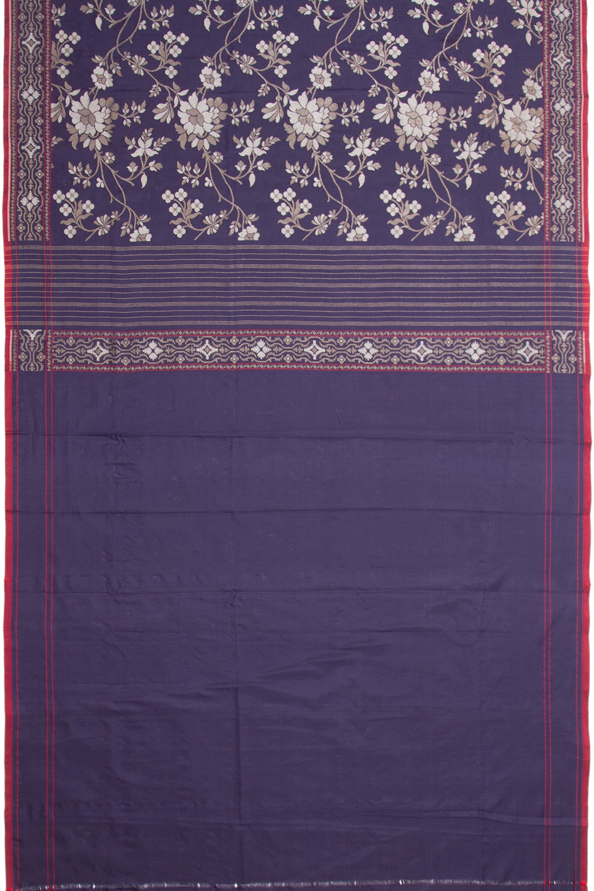 Banarasi Silk Jaal Dark Blue Saree