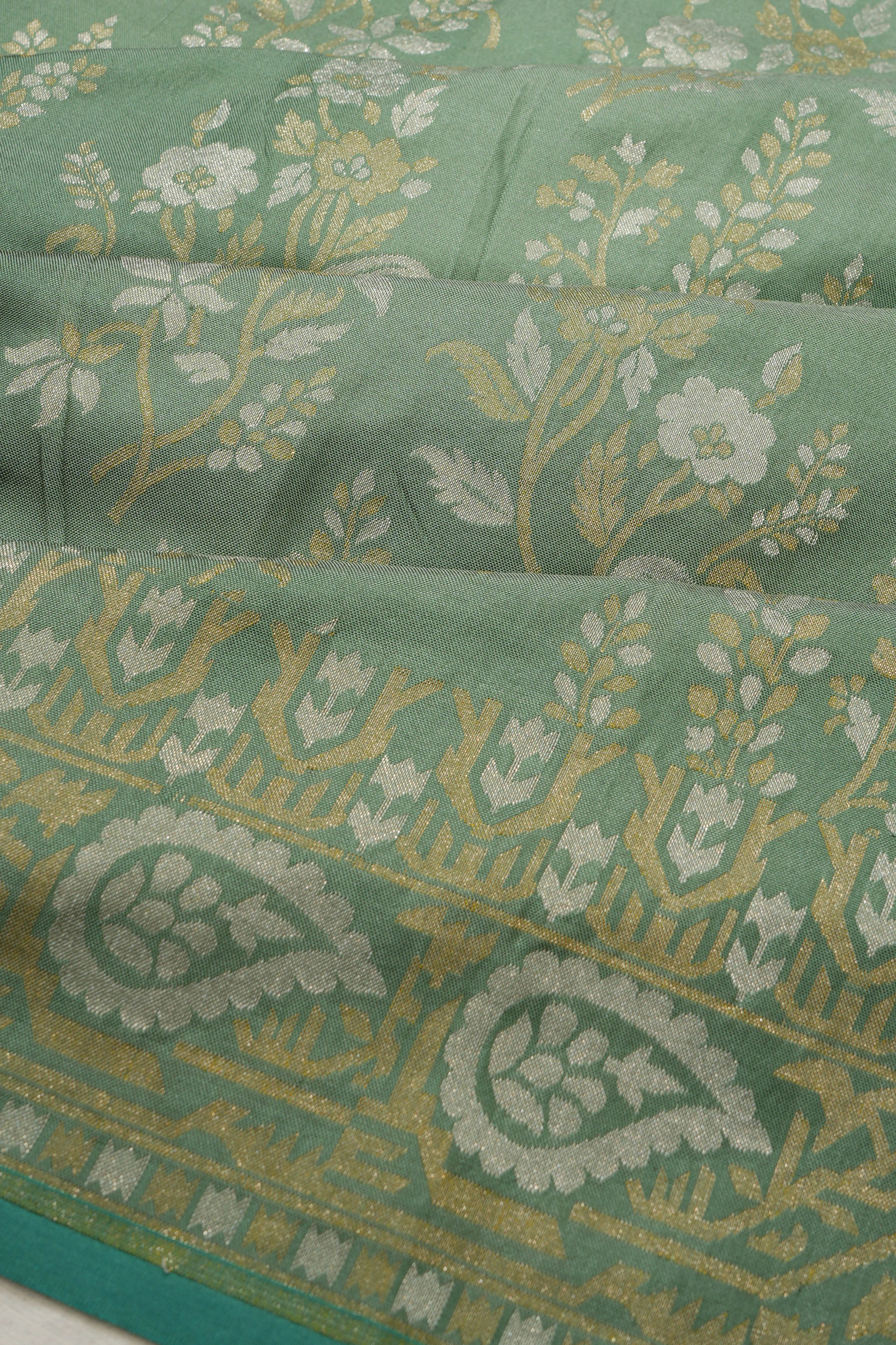Banarasi Silk Brocade Green Saree