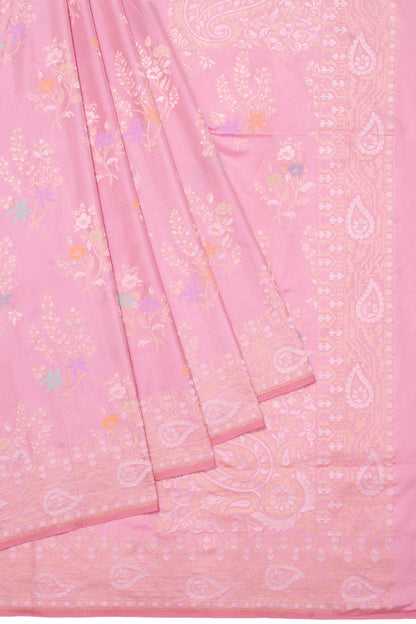 Banarasi Silk Jaal Butta Baby Pink Saree