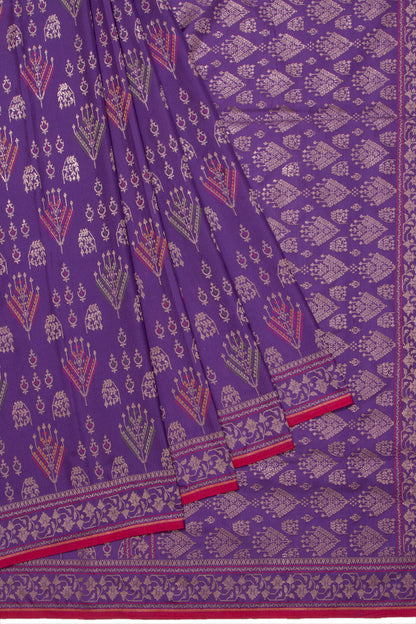 Banarasi Silk Meenakari And Brocade Violet Saree