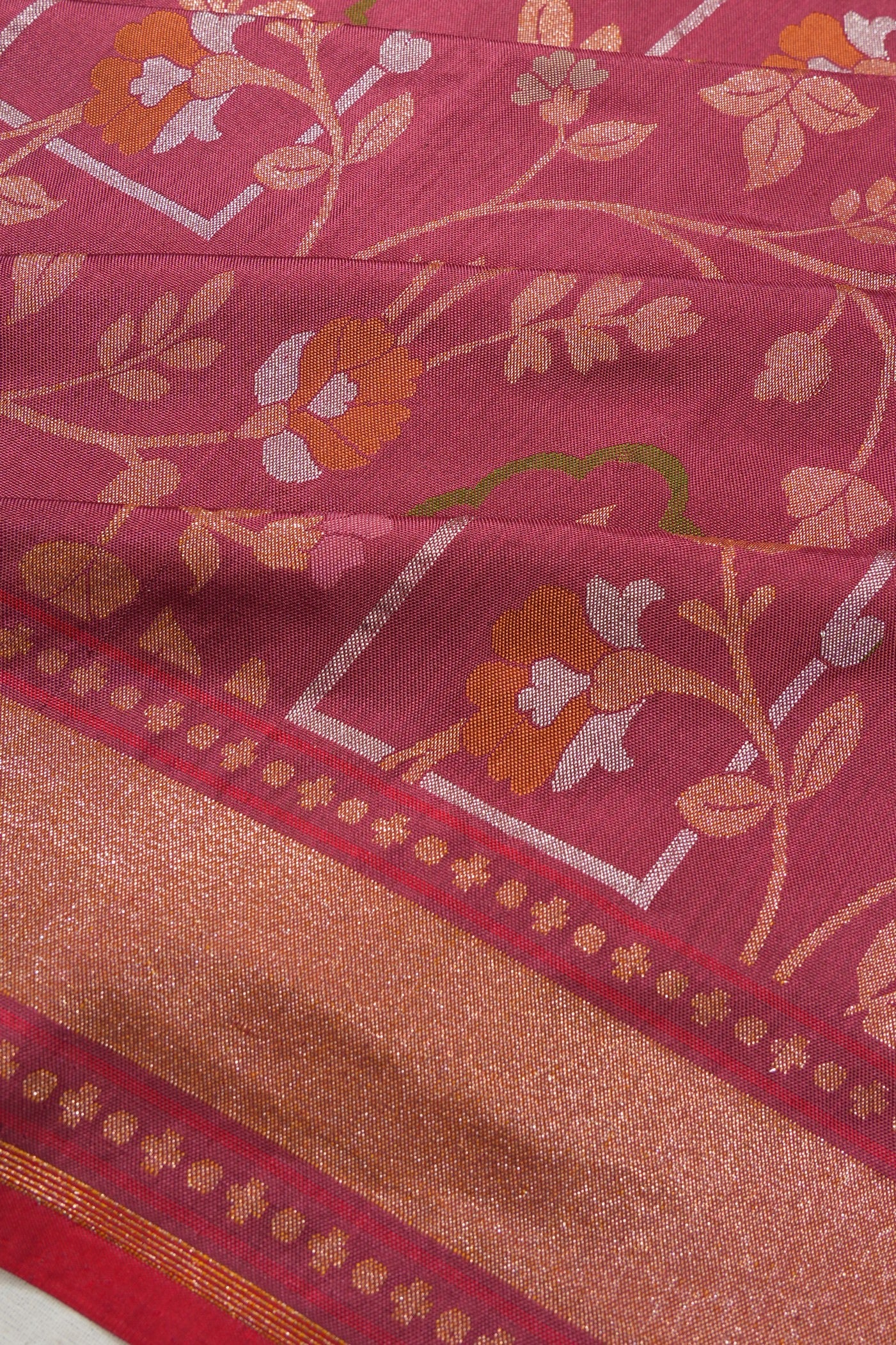 Banarasi Silk Jaal Pink Saree