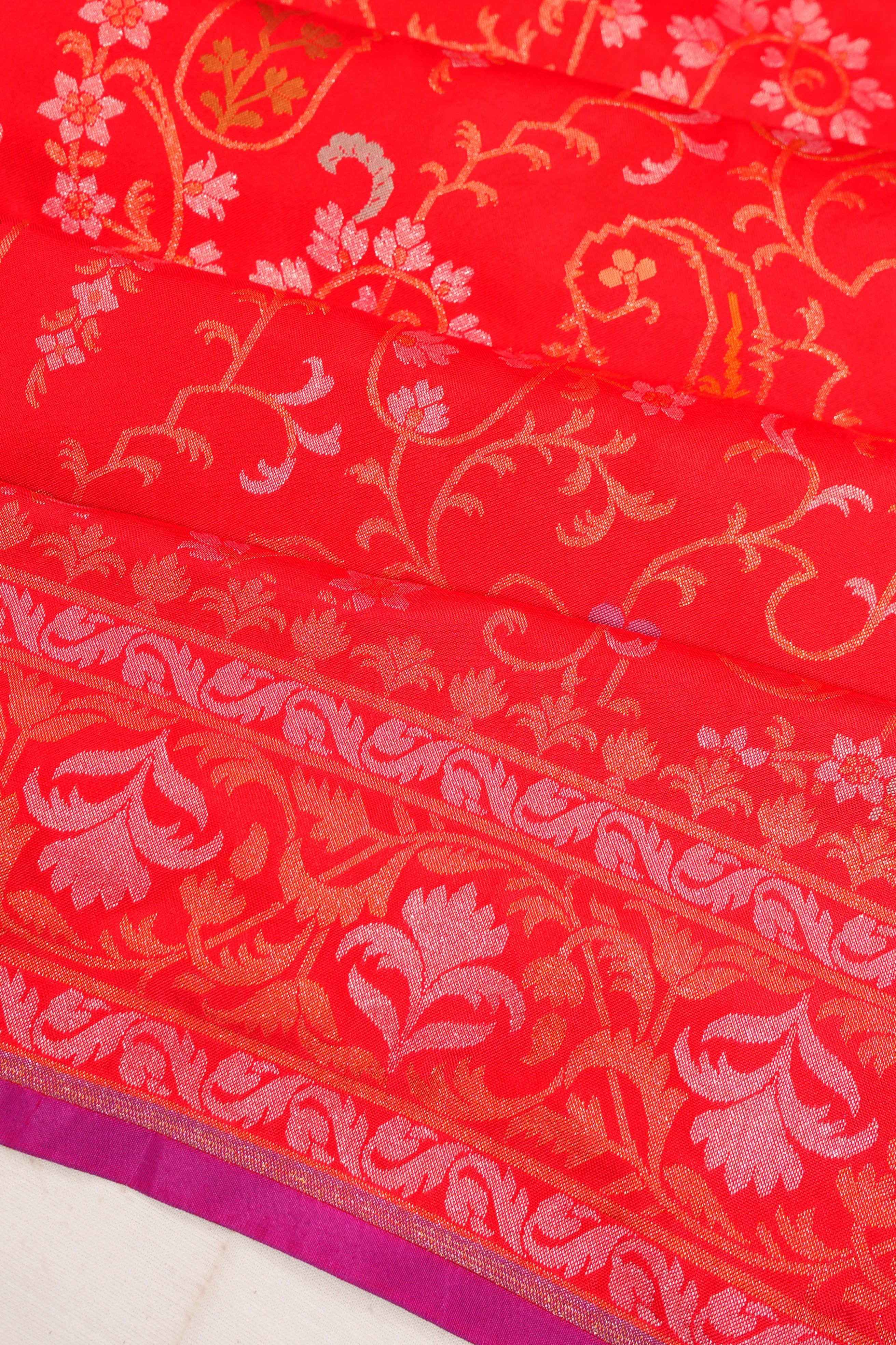 Banarasi Silk Brocade Red Saree
