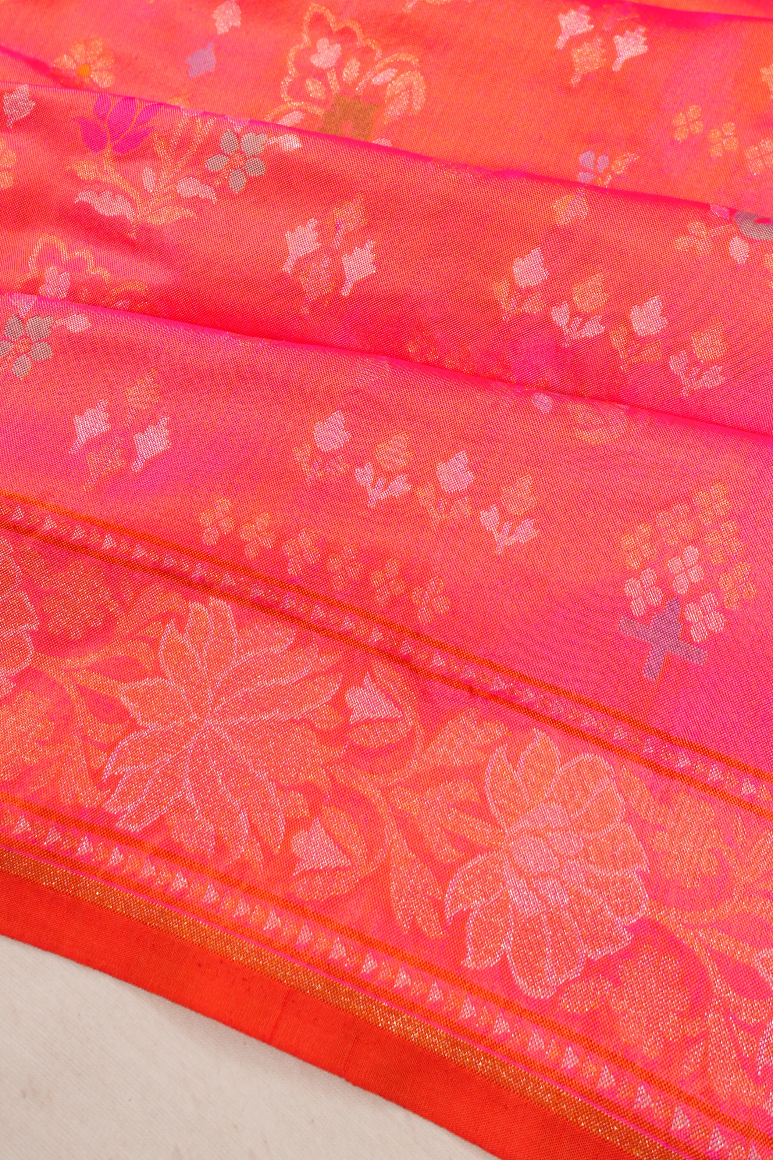 Banarasi Silk Brocade Pink Saree