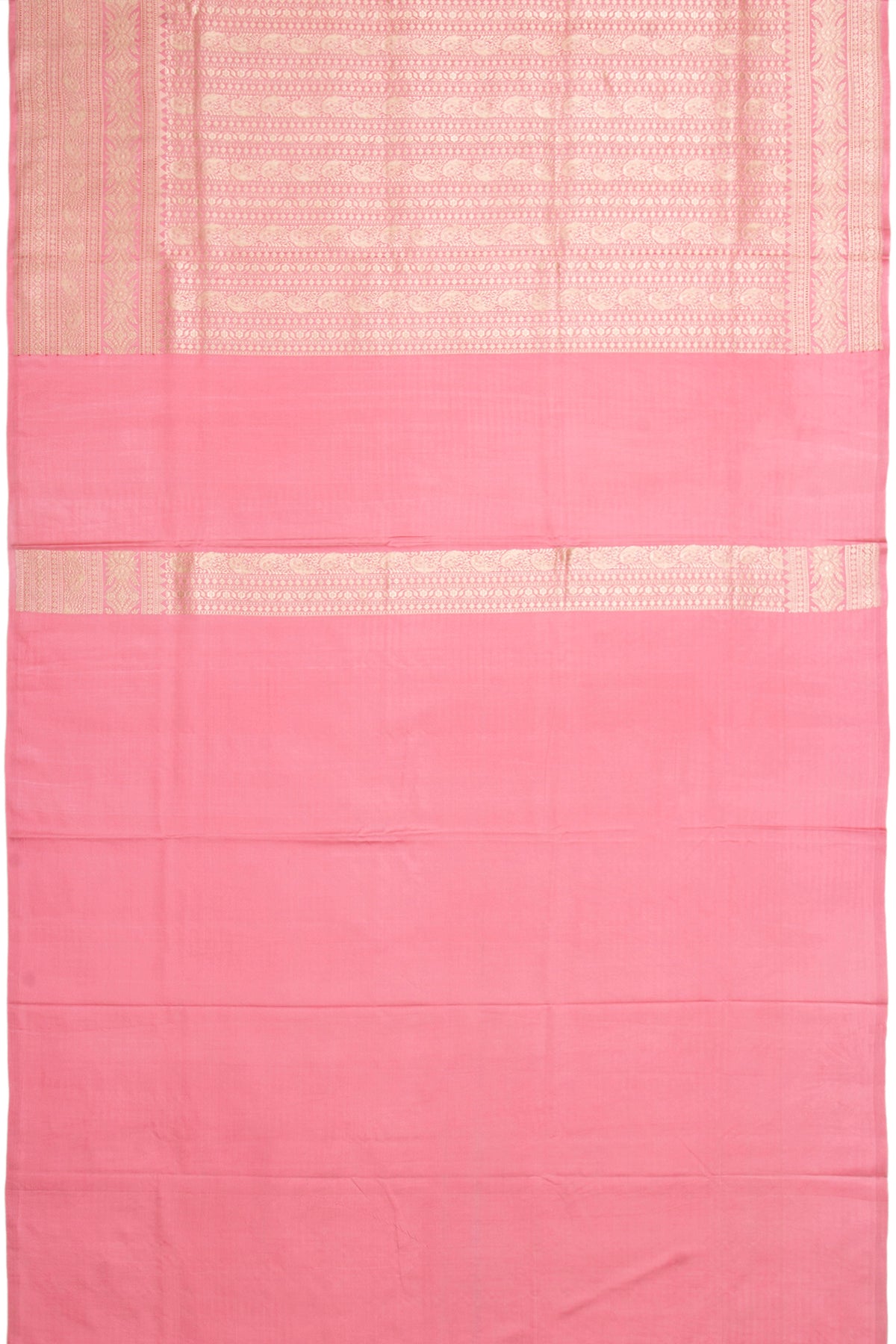 Banarasi Mashru Silk Checks And Butta Baby Pink Saree