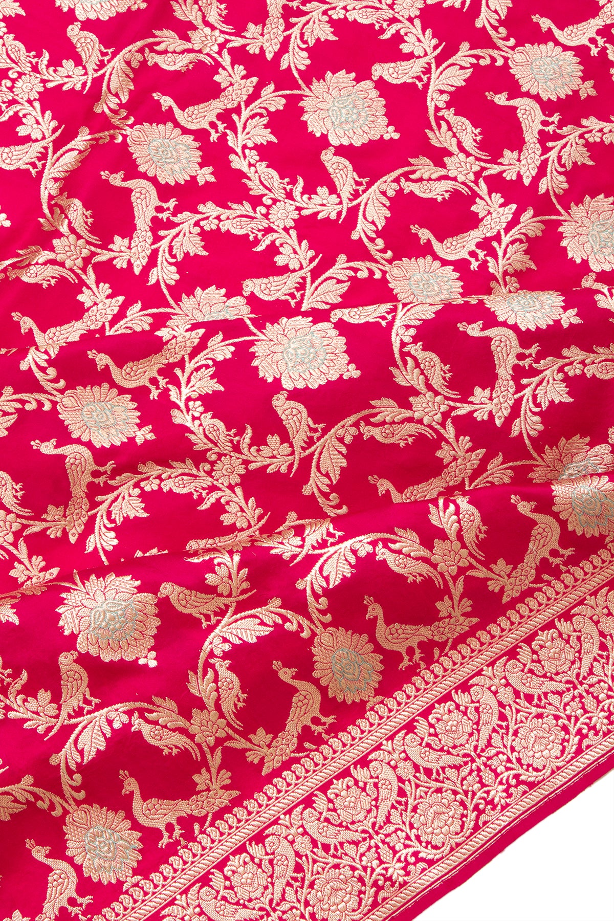 Banarasi Silk Kadwa Jaal Pink Saree