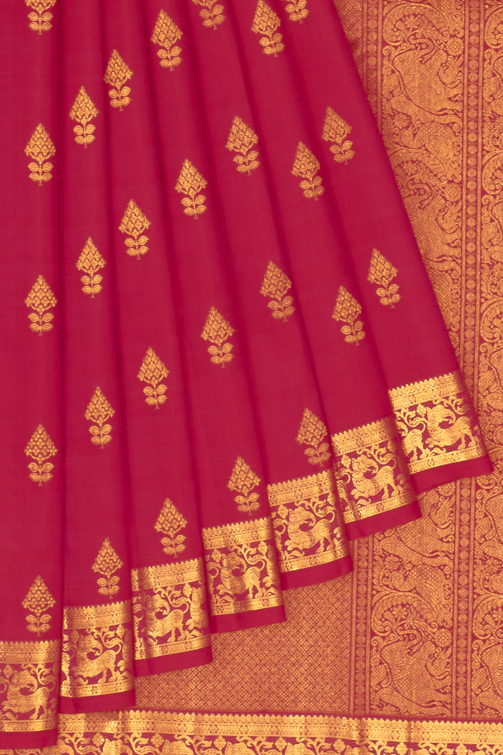 Classic Kanchipuram Silk Butta Rani Pink Saree