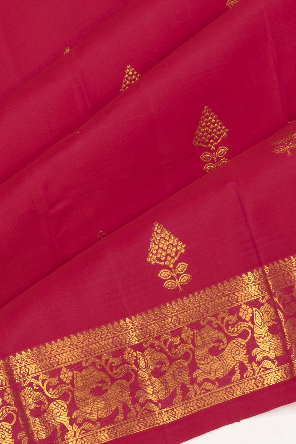 Classic Kanchipuram Silk Butta Rani Pink Saree