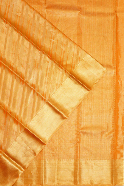 Taranga Kanchi Silk Tissue Lines Gold Saree