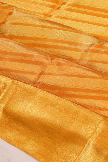 Taranga Kanchi Silk Tissue Lines Gold Saree