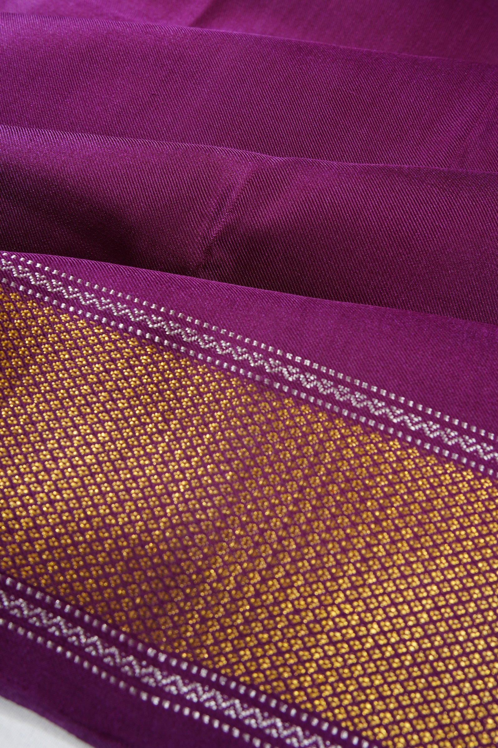 Kanchipuram Silk Twill Plain Purple Saree