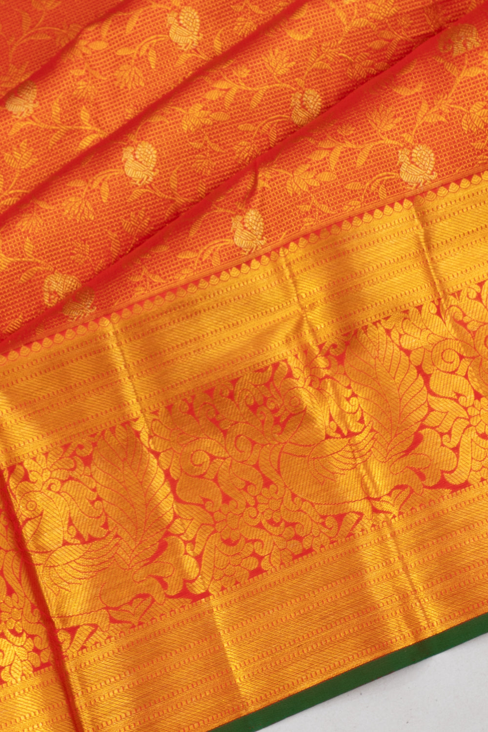 Kanchipuram Silk Checks And Jaal Red Saree