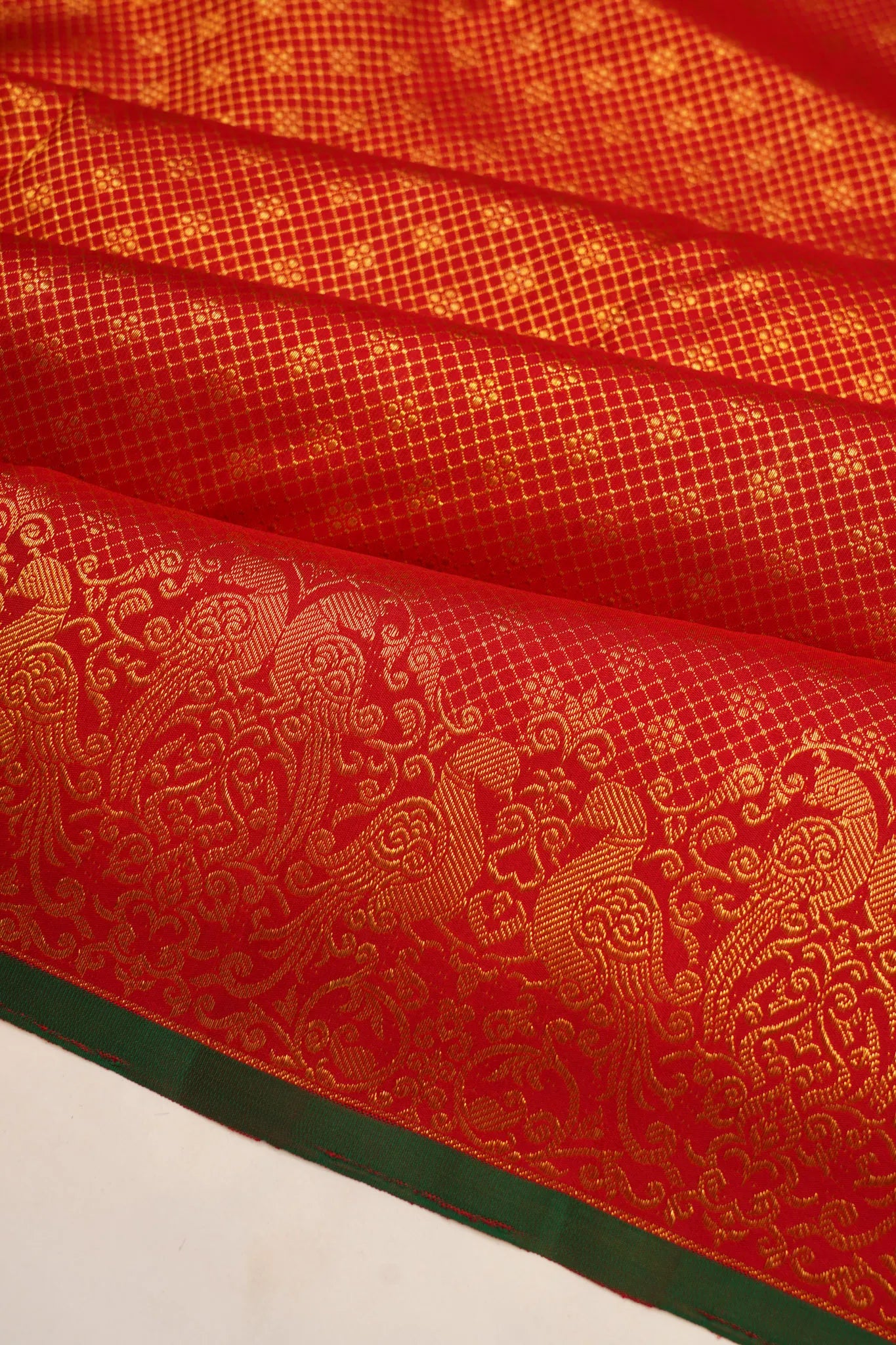 Kanchipuram Silk Brocade Red Saree