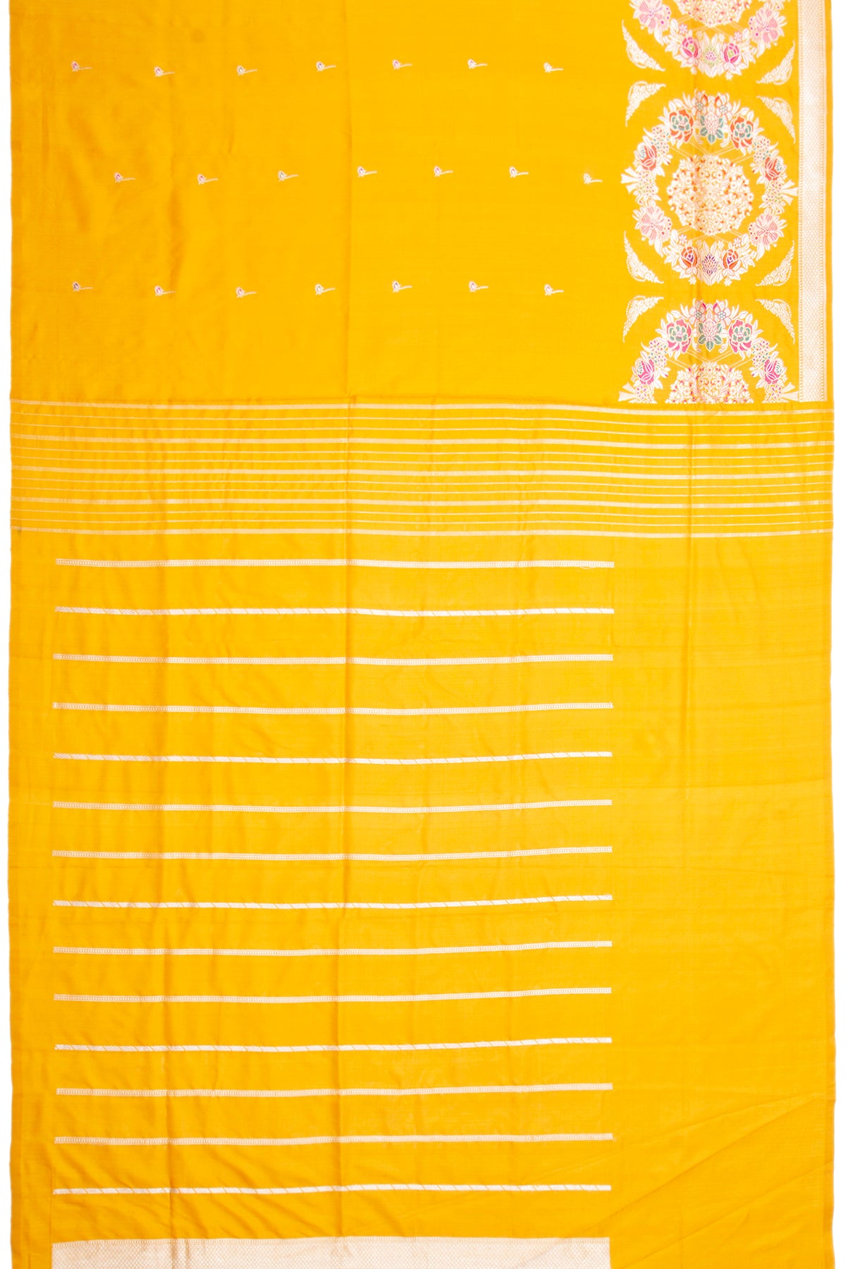 Thread Banarasi Silk Butta Yellow Saree