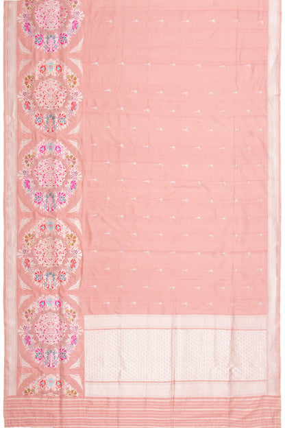 Thread Banarasi Silk Butta Peach Saree