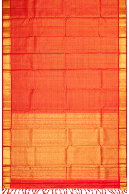 Kanchipuram Silk Checks Red Saree