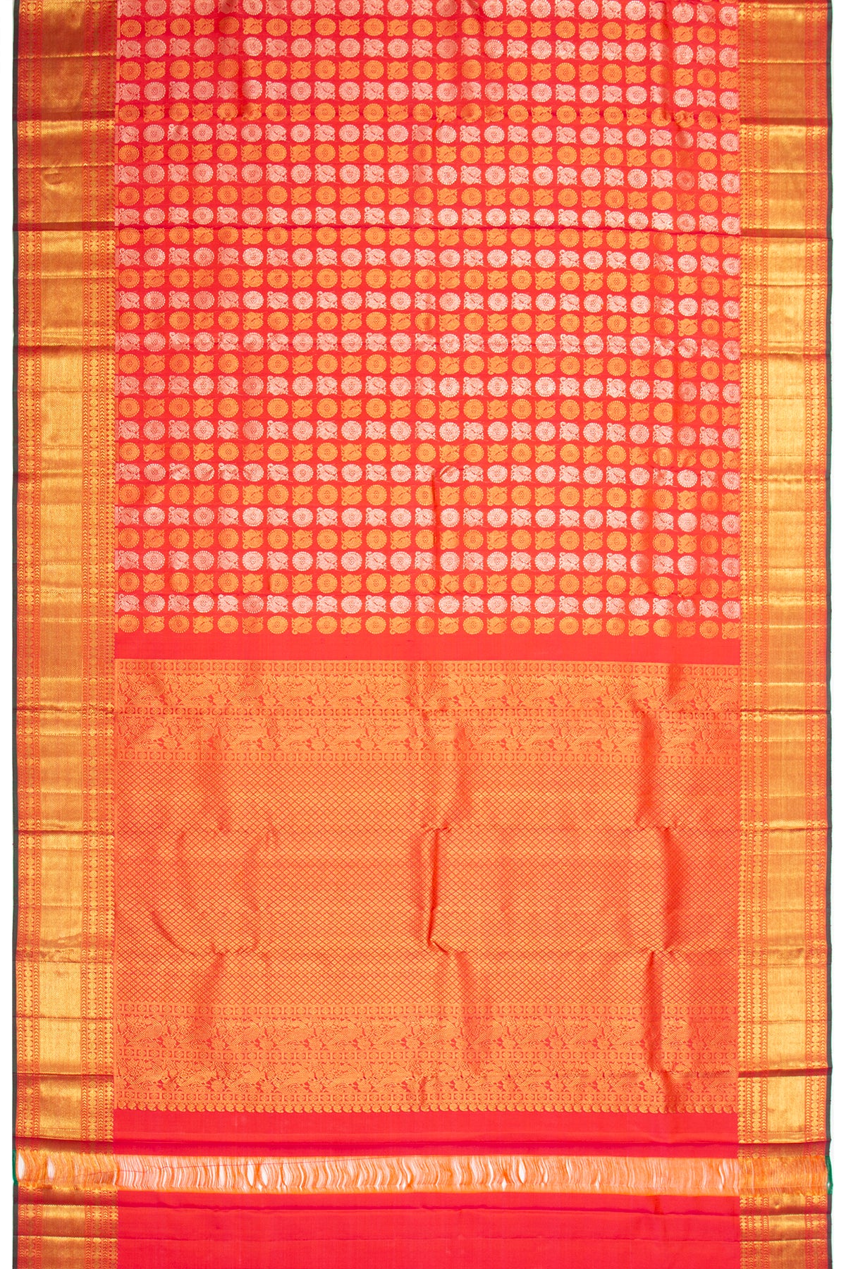 Kanchipuram Silk Brocade Red Saree