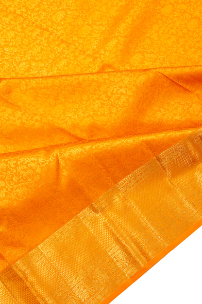 Kanchipuram Silk Vanasingaram Brocade Yellow Saree