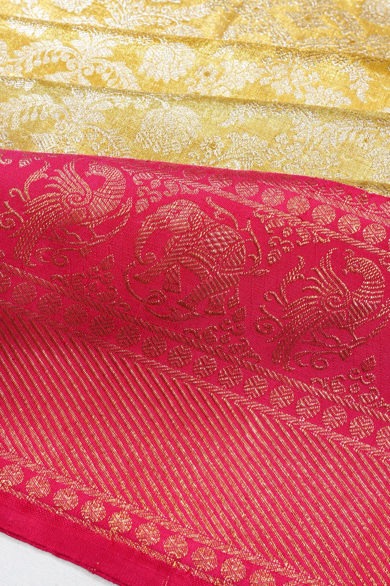 Kanchipuram Silk Tissue Brocade Gold Saree