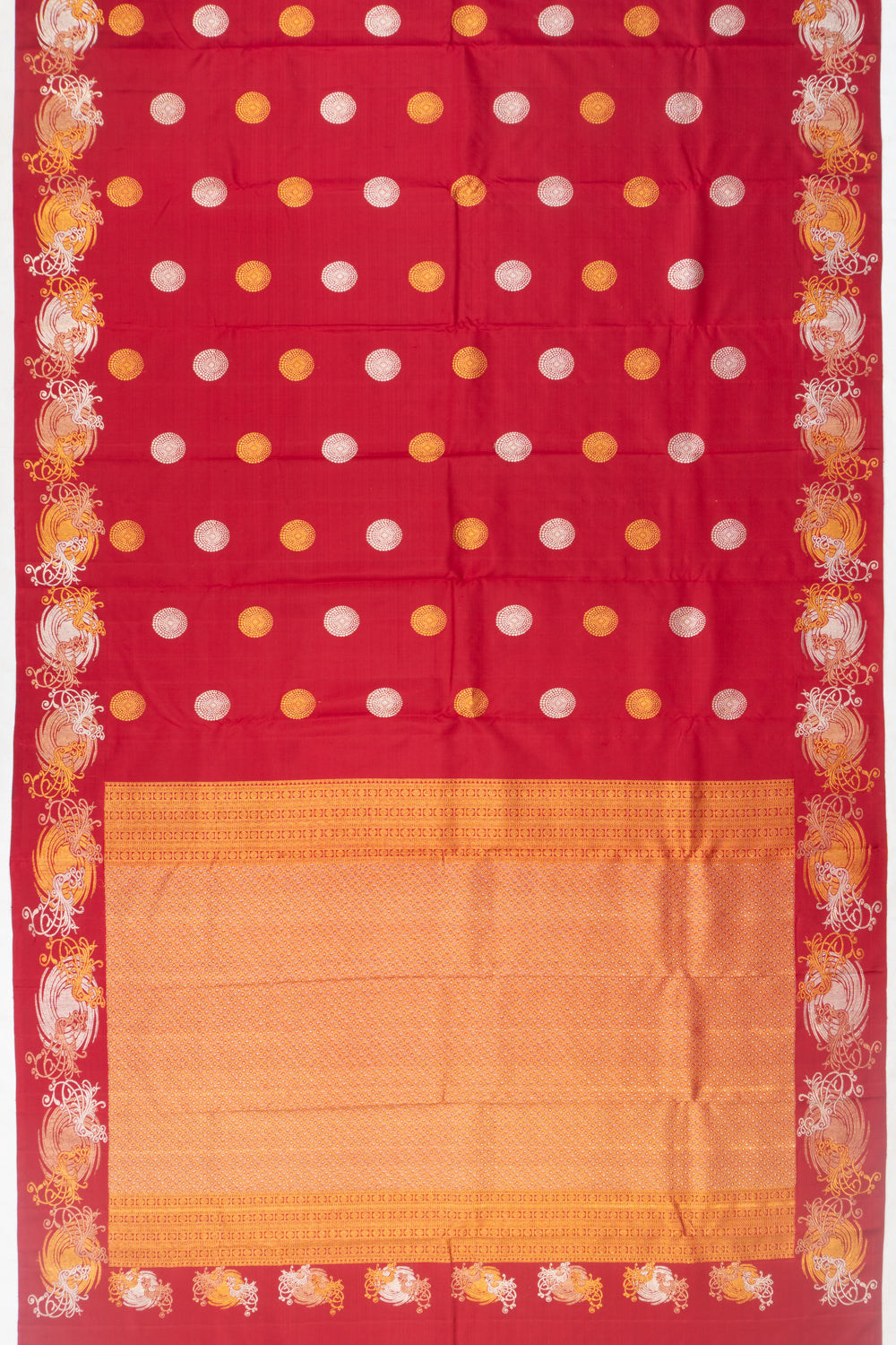 Kanchipuram Silk Butta Redish Pink Saree